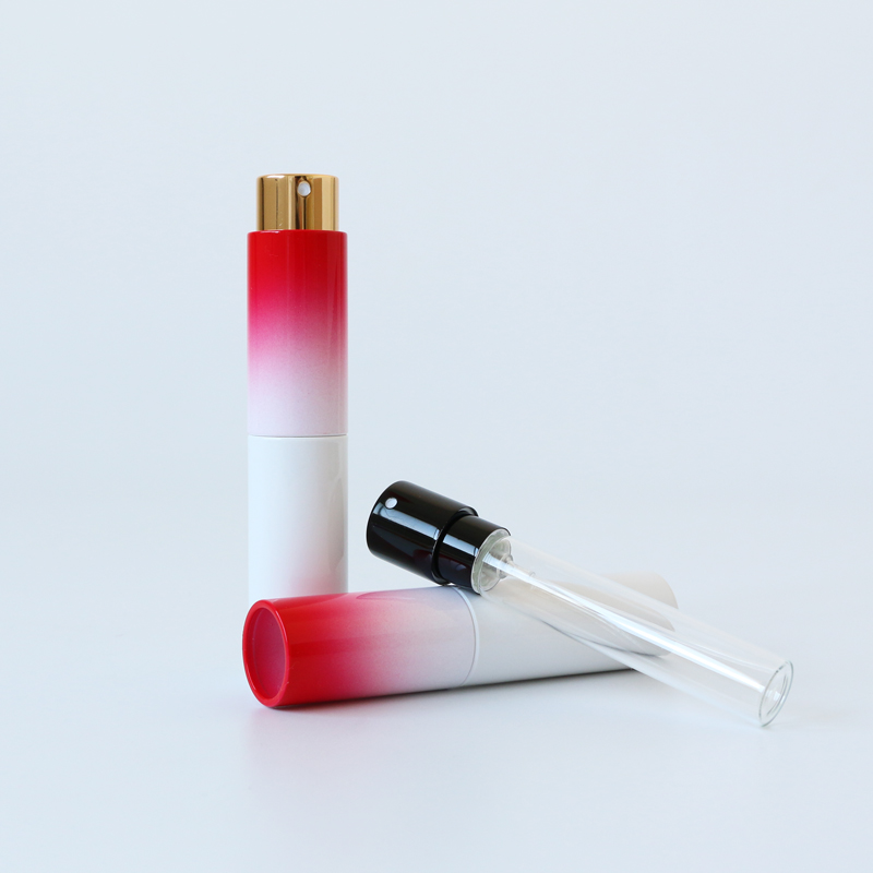 门头沟10ml红色渐变圆形香水管 可旋转式喷雾瓶 化妆品喷瓶
