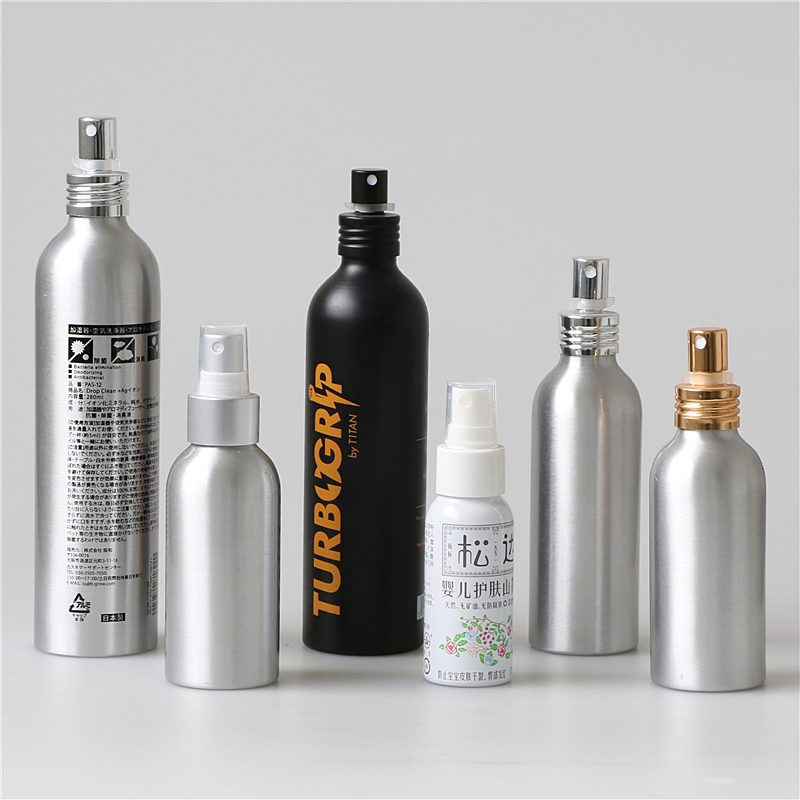 定制50ml 100ml 150ml 200ml化妆品喷雾铝瓶 铝制包装瓶